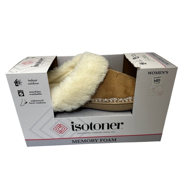 isotoner Shoes - Womens Memory Foam Indoor / Outdoor Clogs in Bucksin Size 7.5 - 8